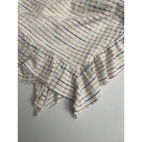 Cupio Blush Women's Sleeveless Top XL Off-White Distressed Stripe Casual Boho - Picture 8 of 15